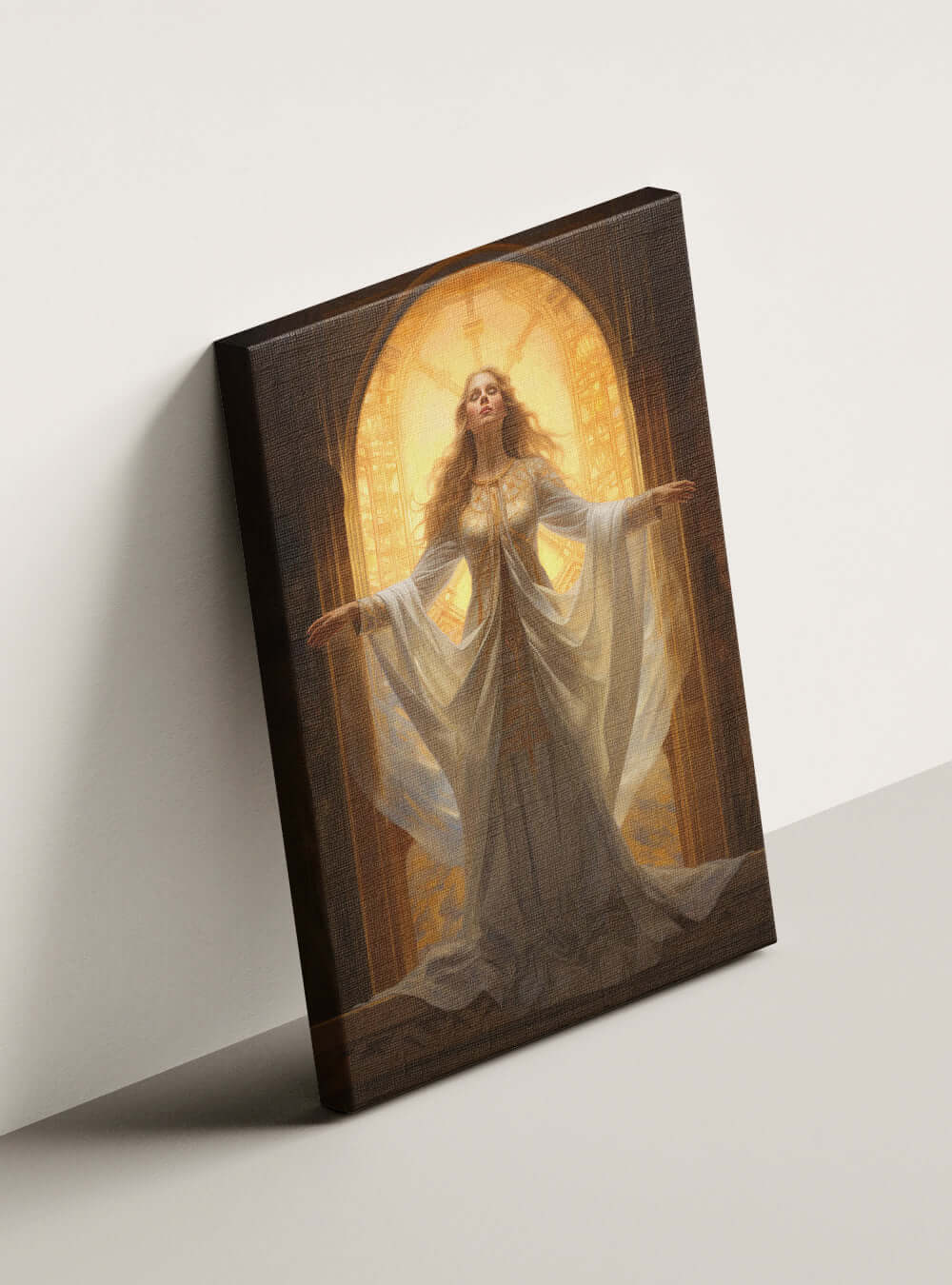 Eclectic John 9:5 Angelic Figure Canvas Art + Christian Decor Print