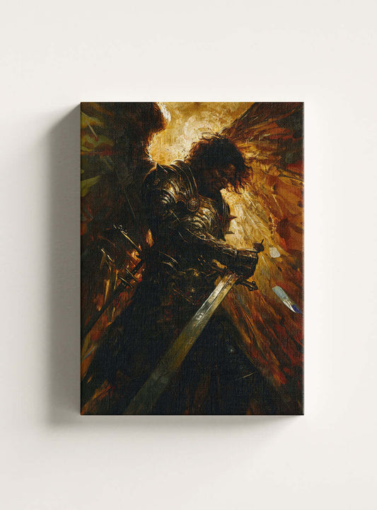 Engaging Christian Bible Art: Neoclassical Radiant Sword Canvas Print