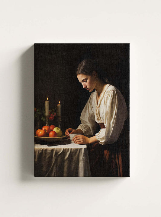 Ephesians 5:20 Serene Woman Portrait Bible Art Canvas Print