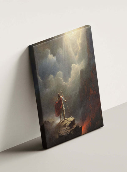 Ephesians 6:11 - Warrior Cliff - Christian Canvas Art Print