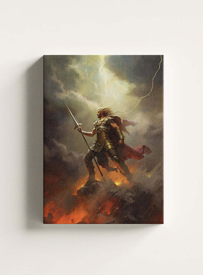 Ephesians 6:16 Heroic Warrior Bible Art Canvas Print