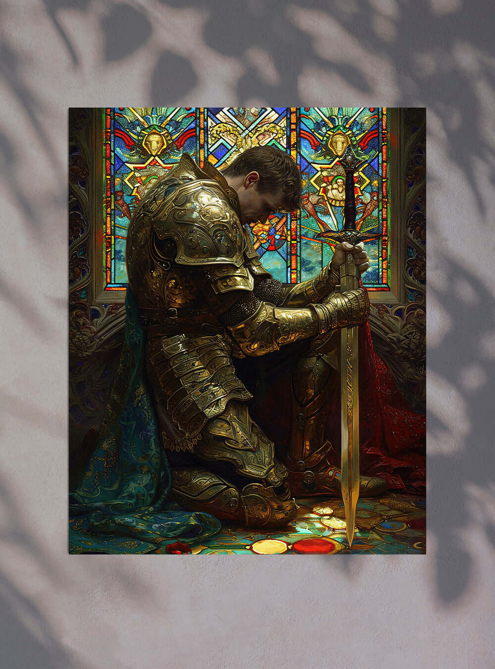 Ephesians 6:17 Medieval Knight Inspiration Christian Wall Art by Holysteller