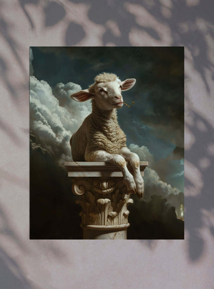 Exclusive Christian Wall Decor: 'Inspirational Serenity Lamb' Bible Verse Art Print