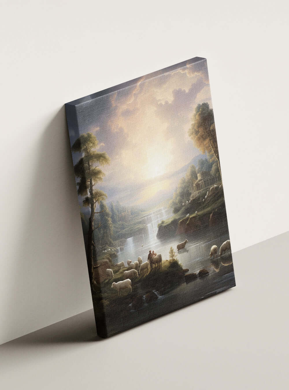Exodus 20:10 Serene Landscape Sacred Art Canvas Print