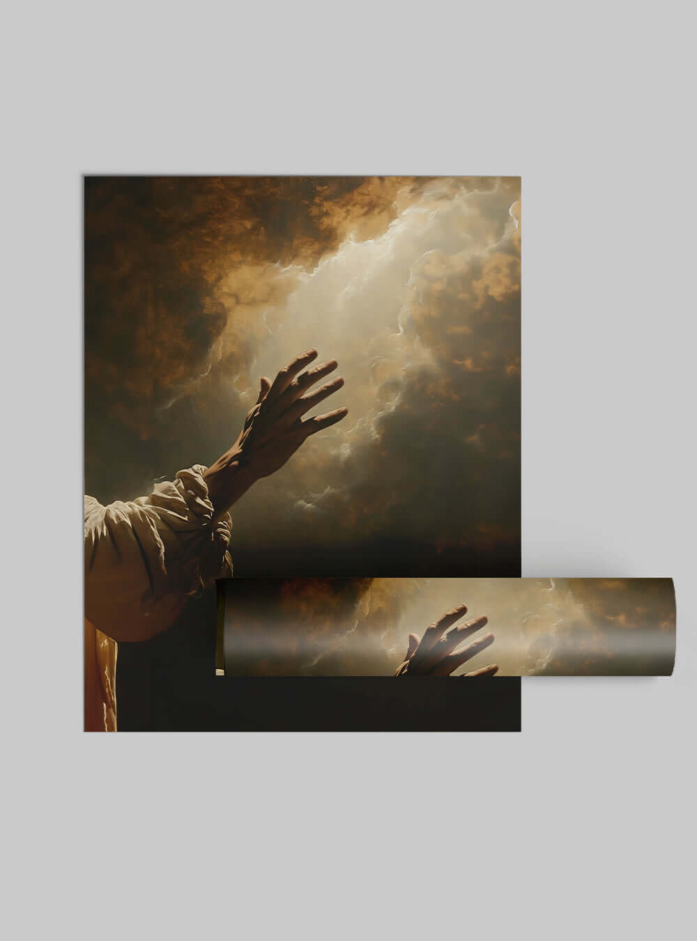 Experience the Divine Light Hand, Christian Wall Art - Bible Poster Print by Holysteller