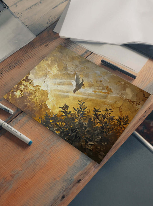 Experience the 'Inspirational Dove & Light' - Bible Verse Art & Christian Wall Decor Poster Print