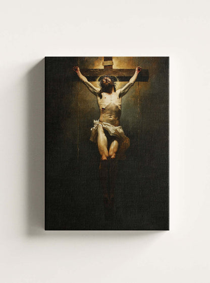 Galatians 2 Verse 20 - Crucifixion Faith Christian Art: Canvas Print