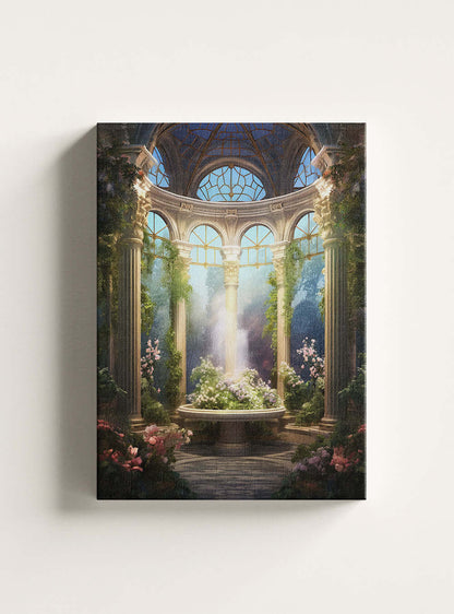 Galatians 5:22 Serene Garden Dome - Christian Art Canvas Print