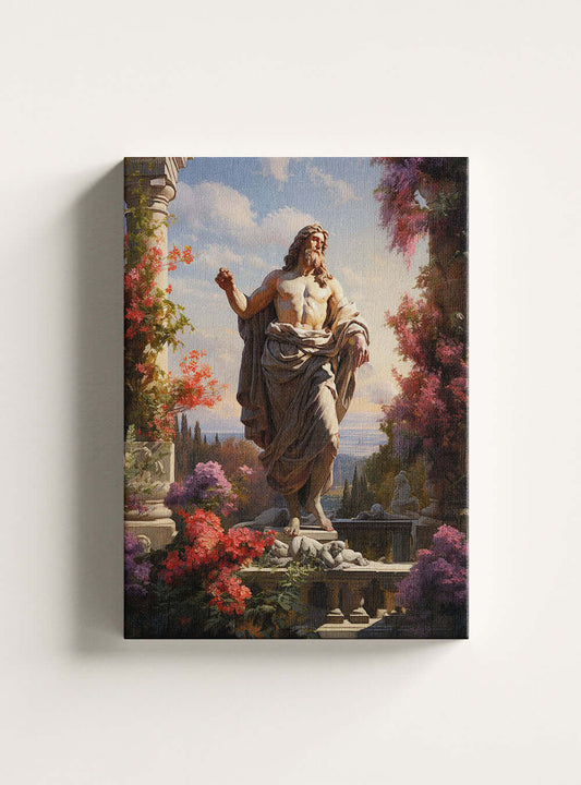 Galatians 6:9 Statue Garden Christian Artwork Canvas Print