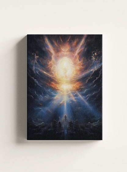 Genesis 1:1 Celestial Event Christian Wall Art Canvas Print