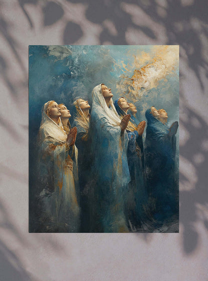 Genesis 2:24 Heavenly Gaze Spiritual Art Sacred Art Poster Print