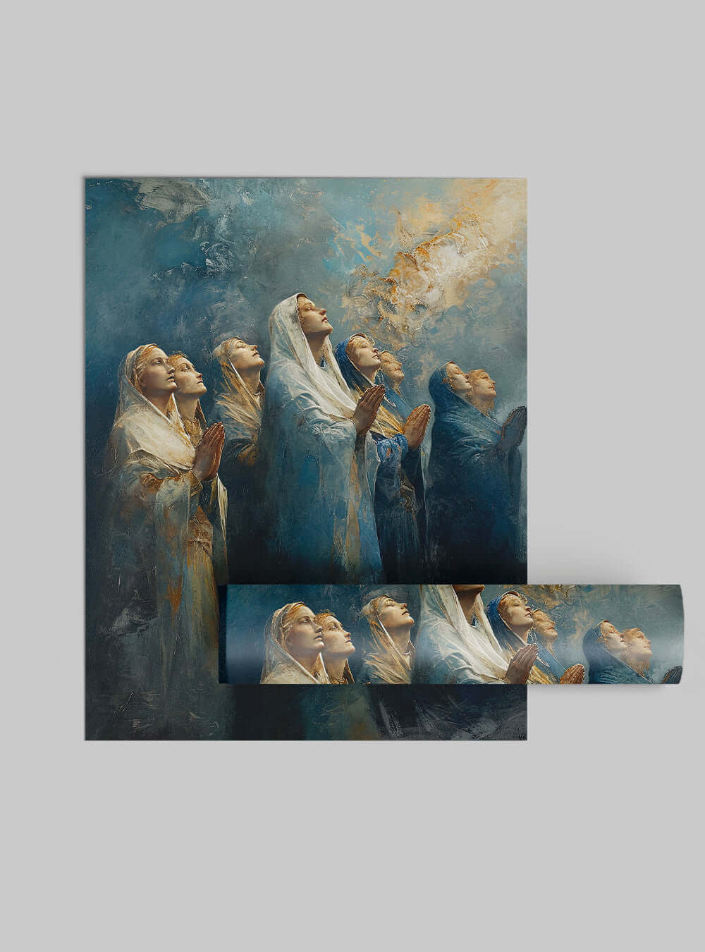 Genesis 2:24 Heavenly Gaze Spiritual Art Sacred Art Poster Print