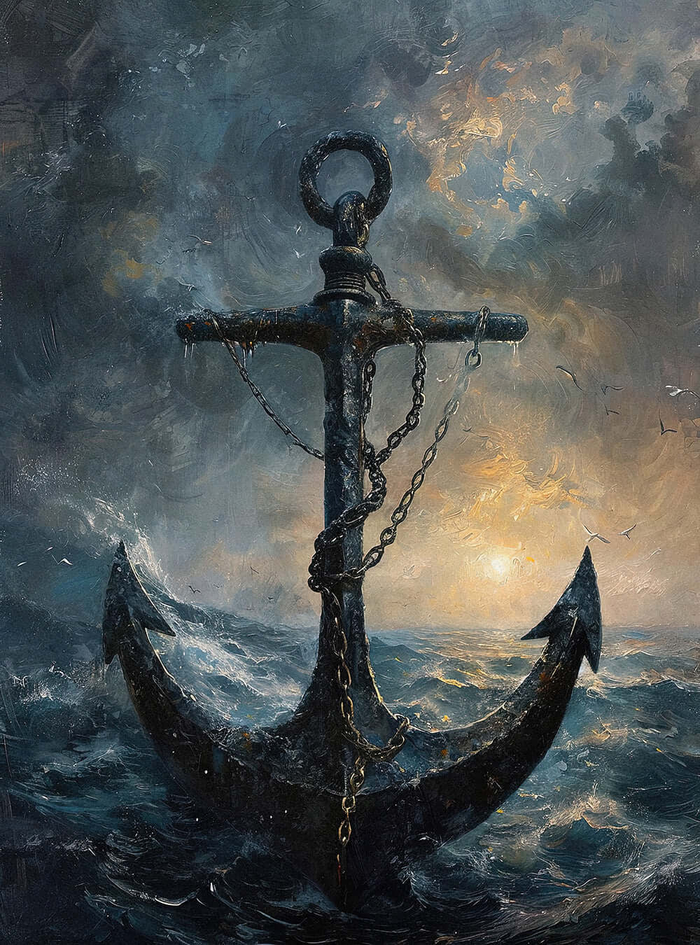 Hebrews 10:23 - Inspirational Nautical Anchor Christian Iconography Print by Holysteller