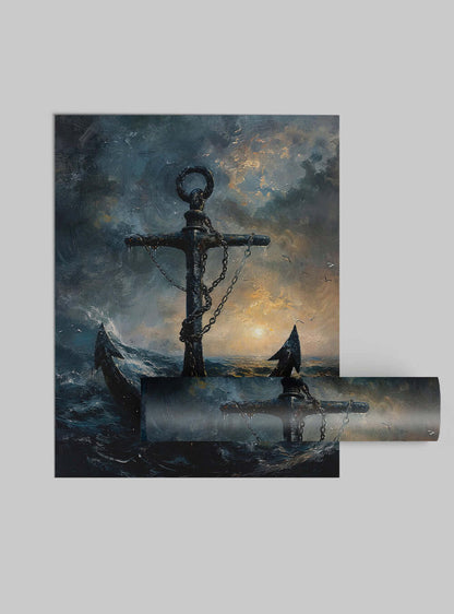 Hebrews 10:23 - Inspirational Nautical Anchor Christian Iconography Print by Holysteller