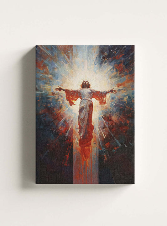 Hebrews 9:14 Radiant Figure Bible Verse Canvas Print