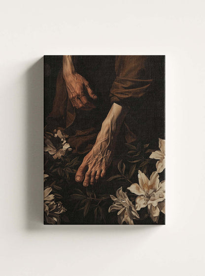 Holysteller Christ Painting: Humility- Themed Christian Canvas Decor