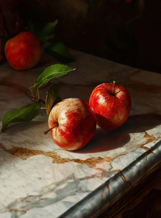 Inspiring Christian Poster: Elegant Temptation Still-Life Apple Print