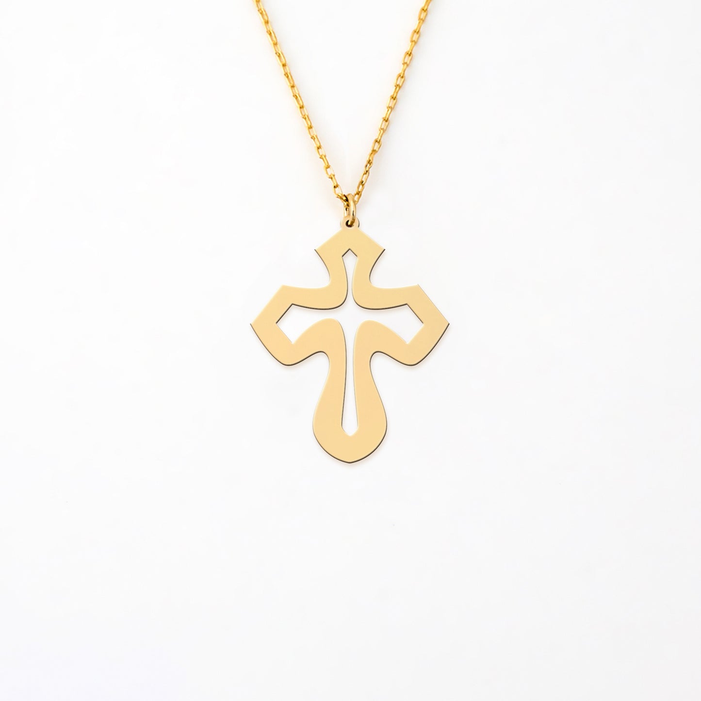 Holysteller Cross - Sterling Silver 14K Gold Plated Necklace - Jewelry Gift