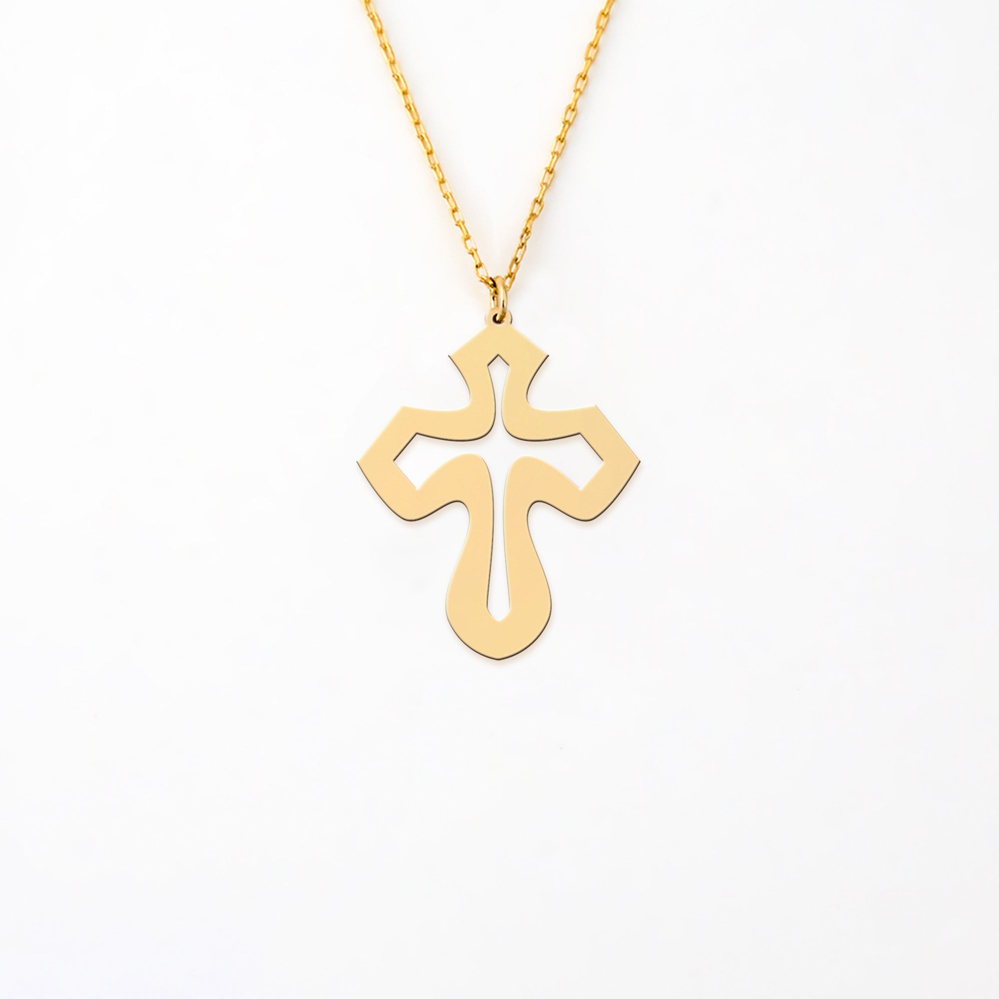 Holysteller Cross - Sterling Silver 14K Gold Plated Necklace - Jewelry Gift