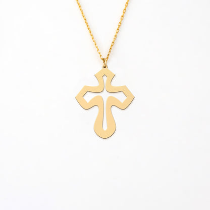 Holysteller Cross - Sterling Silver 14K Gold Plated Necklace - Jewelry Gift