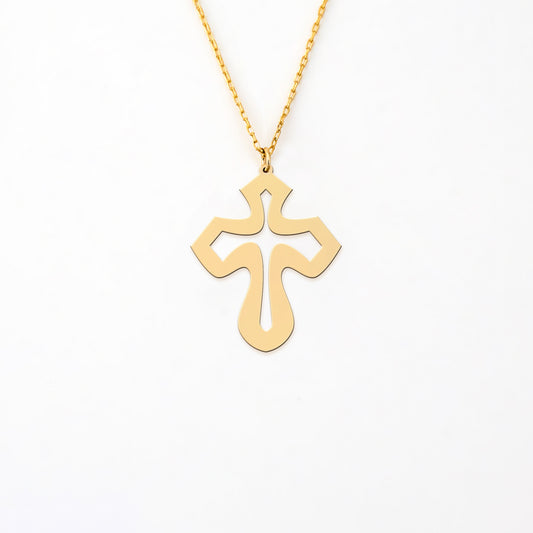 Holysteller Cross - Sterling Silver 14K Gold Plated Necklace - Jewelry Gift