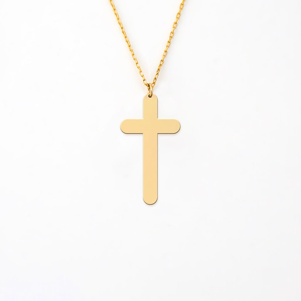 Round Cross Necklace in Gold Vermeil over Sterling Silver