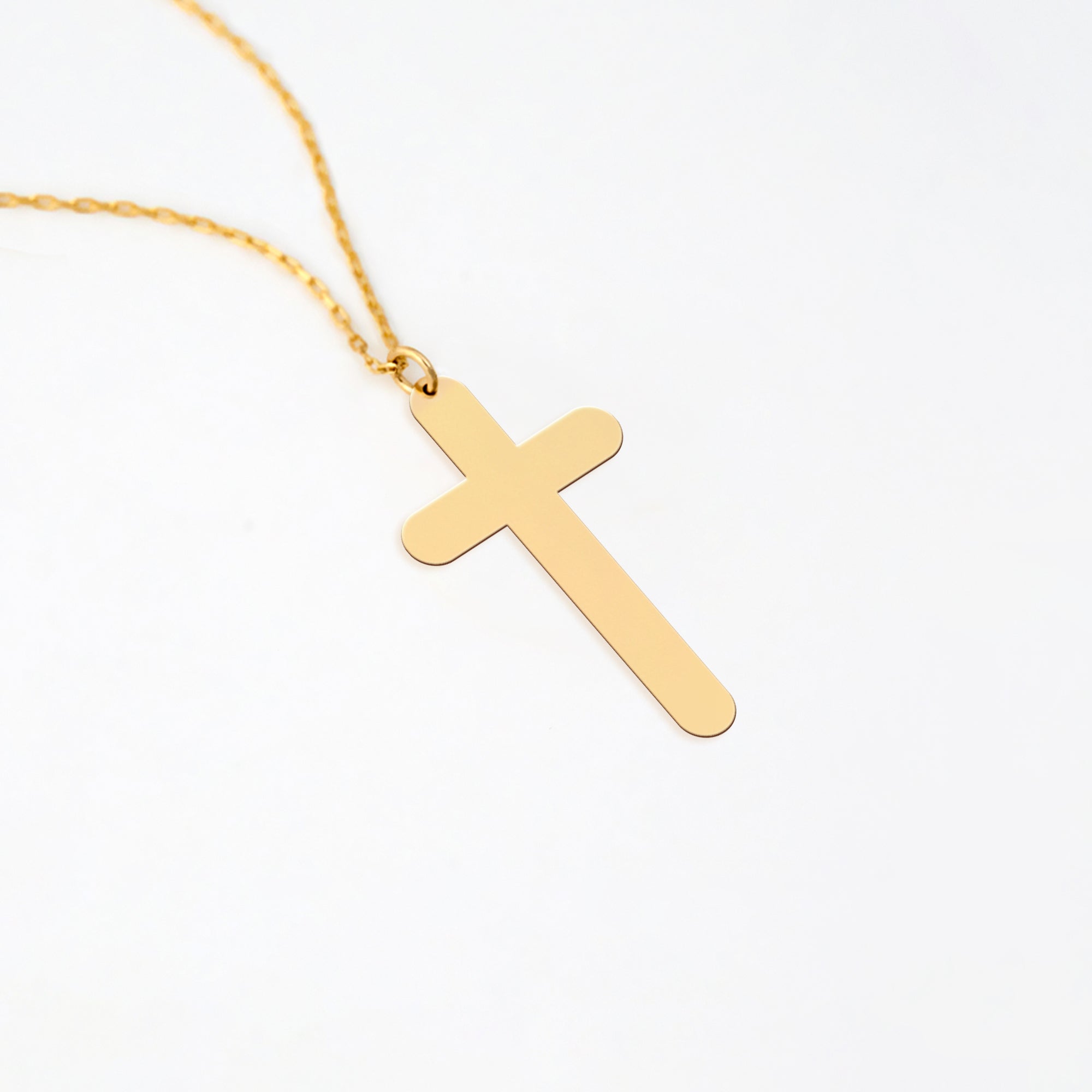 Round Cross Necklace in Gold Vermeil over Sterling Silver