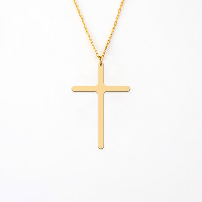 Sterling Silver Minimalist 14K Gold Plated Cross Necklace