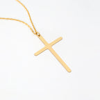 Sterling Silver Minimalist 14K Gold Plated Cross Necklace