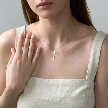 Sterling Silver Minimalist 14K Gold Plated Cross Necklace