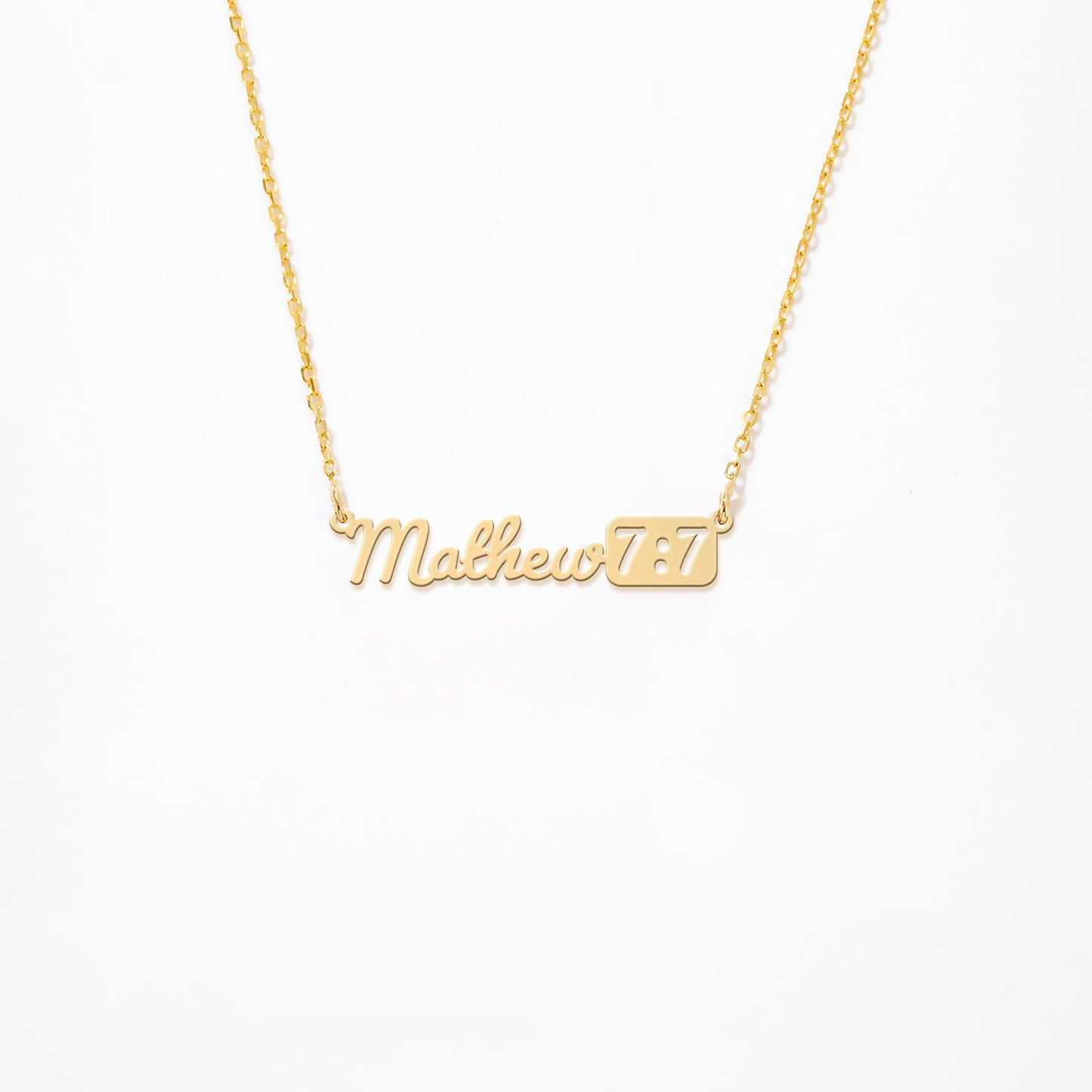 Custom Scripture Name Necklace in 14K Gold Plated Sterling Silver