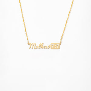 Custom Scripture Name Necklace in 14K Gold Plated Sterling Silver