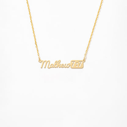 Custom Scripture Name Necklace in 14K Gold Plated Sterling Silver