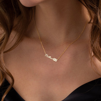 Custom Scripture Name Necklace in 14K Gold Plated Sterling Silver