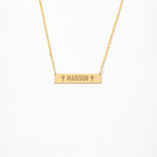 Engraved 14K Gold Plated Sterling Silver Bar Necklace