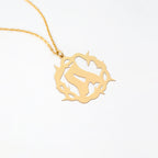 Crown of Thorns 14K Gold Plated Sterling Silver Initial Necklace