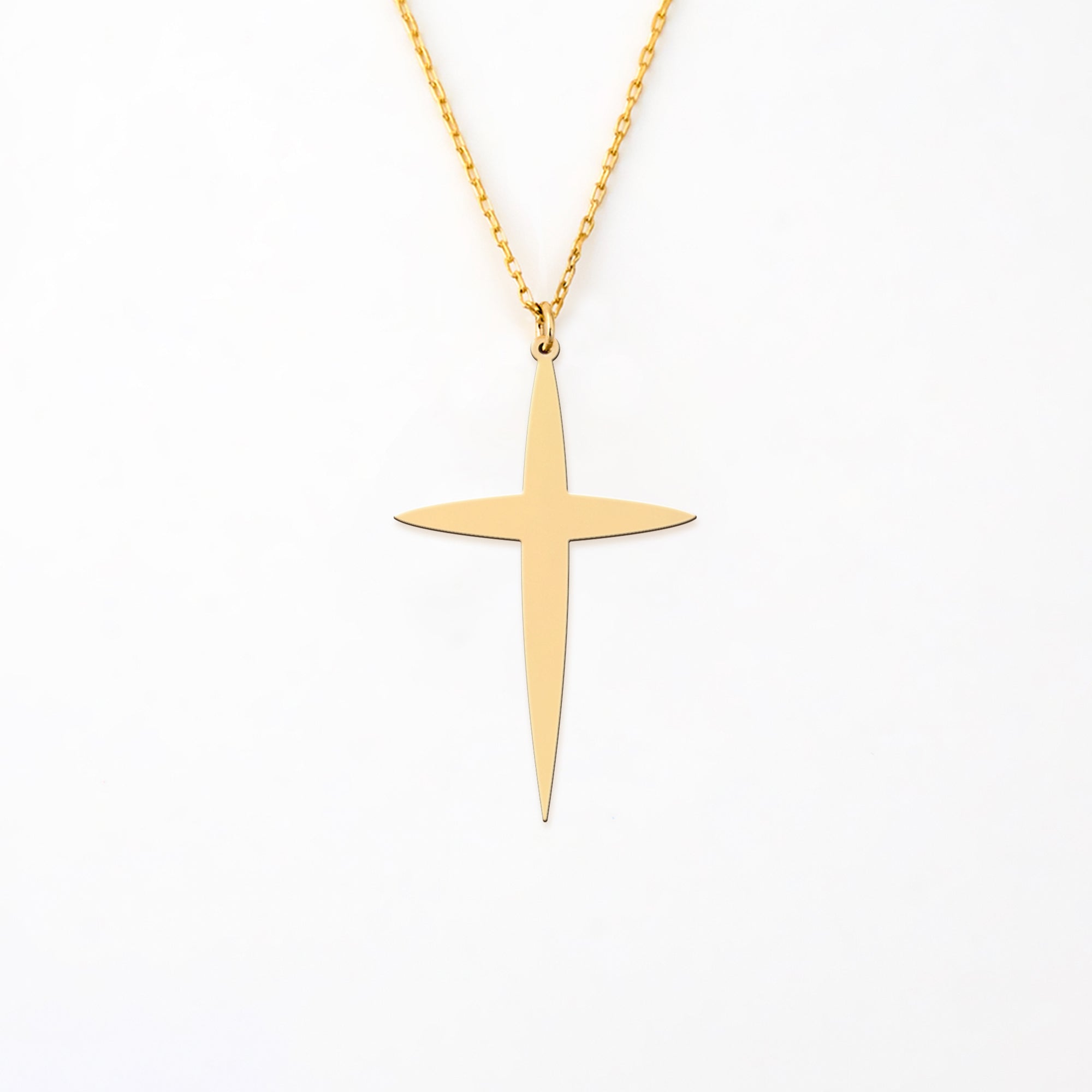 Star Cross 14K Gold Plated Sterling Silver Necklace