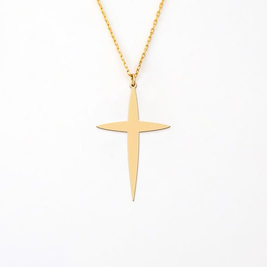 Star Cross 14K Gold Plated Sterling Silver Necklace