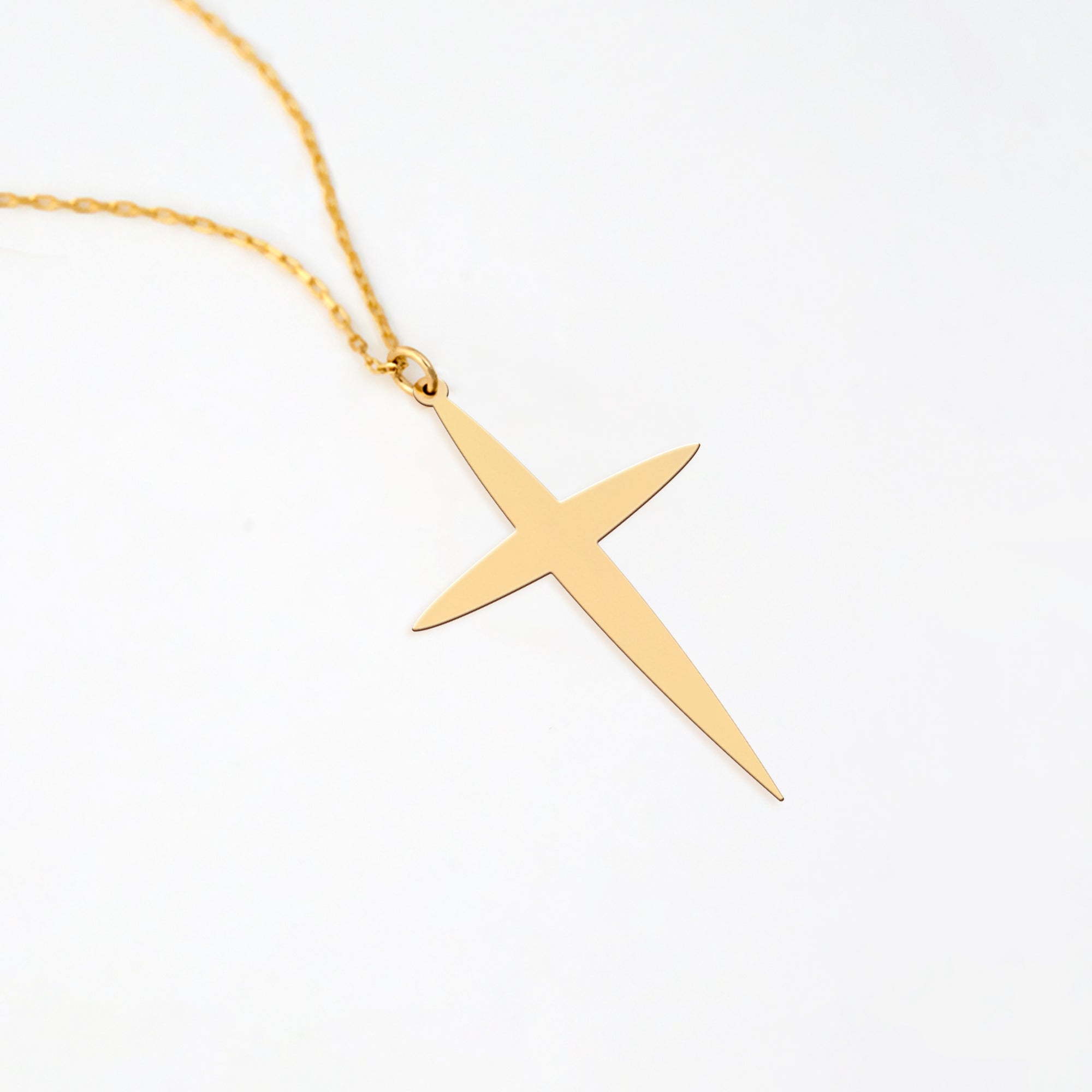 Star Cross 14K Gold Plated Sterling Silver Necklace