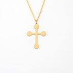 Dot Cross Necklace in 14K Gold Plated Sterling Silver
