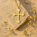 Dot Cross Necklace in 14K Gold Plated Sterling Silver