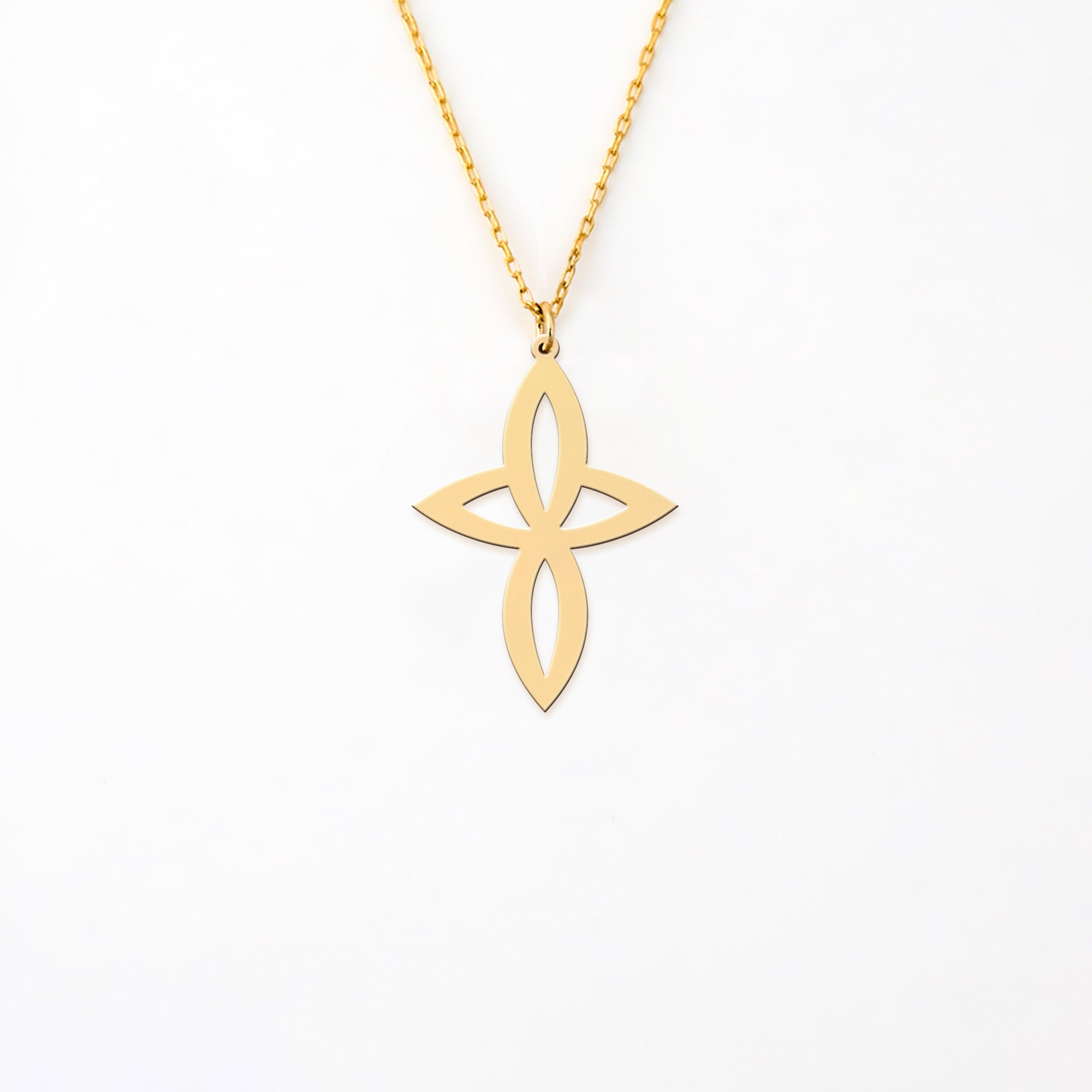 Sharp Infinity Cross Necklace in 14K Gold Plated Sterling Silver