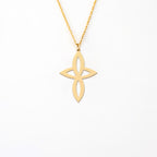 Sharp Infinity Cross Necklace in 14K Gold Plated Sterling Silver