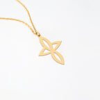 Sharp Infinity Cross Necklace in 14K Gold Plated Sterling Silver