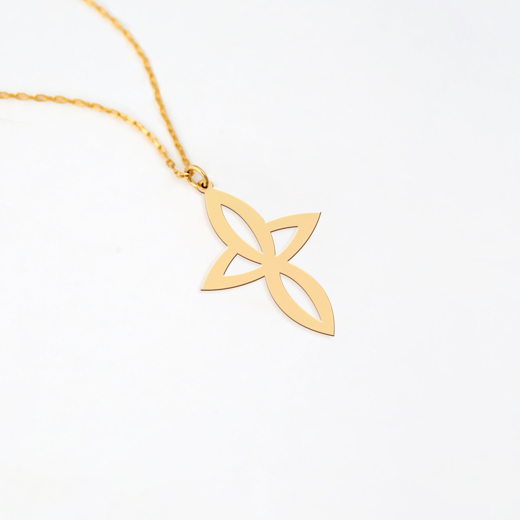 Sharp Infinity Cross Necklace in 14K Gold Plated Sterling Silver
