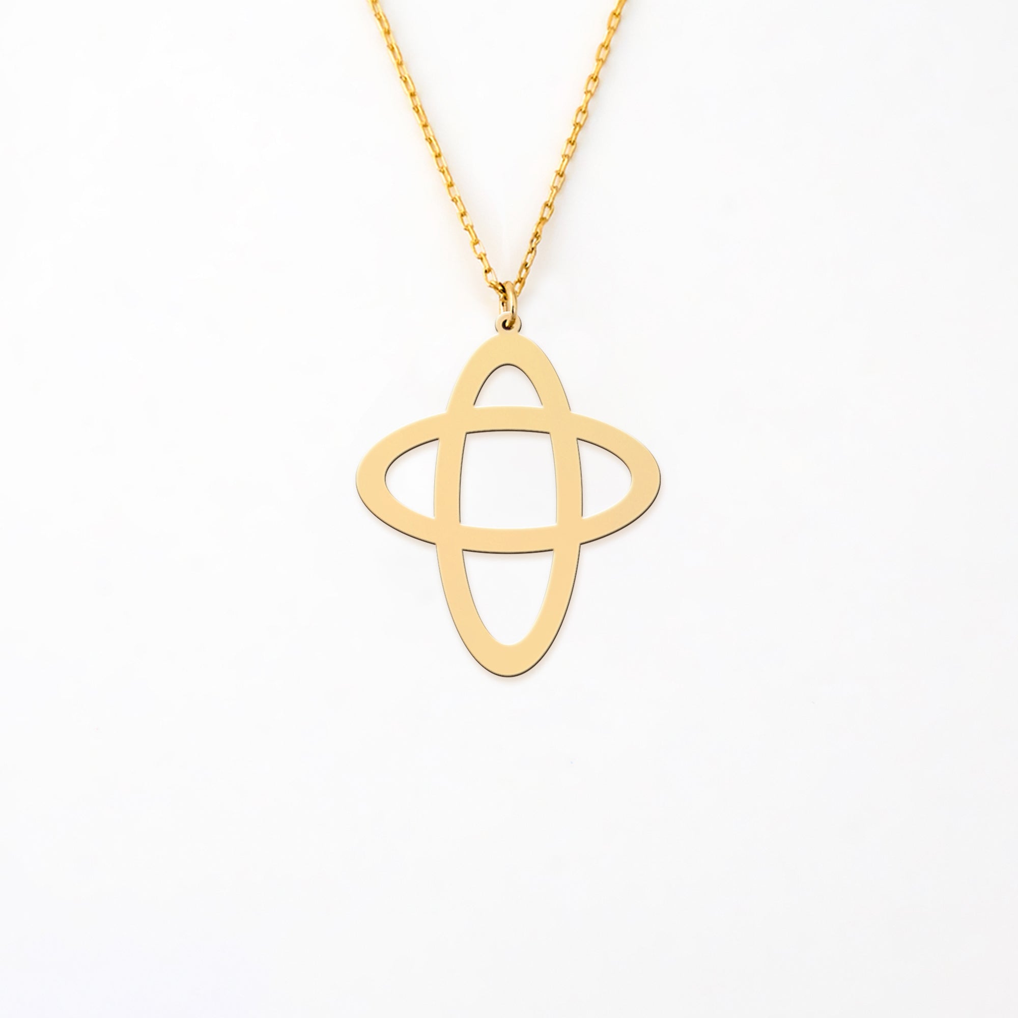 Orbit Cross Necklace 14K Gold Plated Sterling Silver