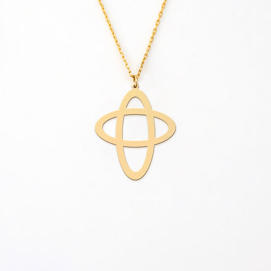 Orbit Cross Necklace 14K Gold Plated Sterling Silver