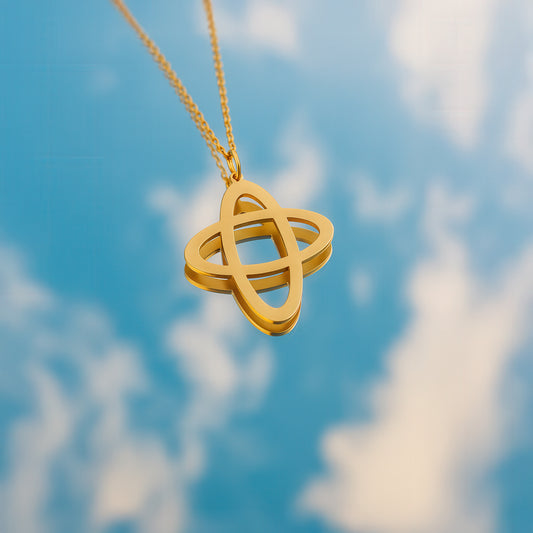 Orbit Cross Necklace 14K Gold Plated Sterling Silver