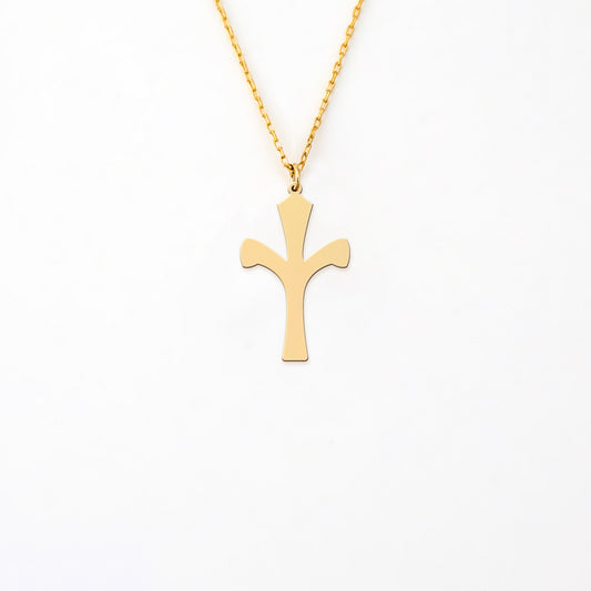 Gold Plated Holy Prayin Cross 925 Sterling Silver Necklace
