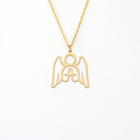 Praying Angel 14K Gold Plated Sterling Silver Necklace